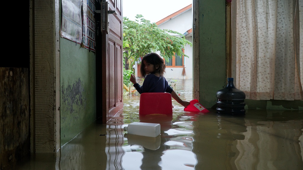 Flooded home from category 3 disaster.