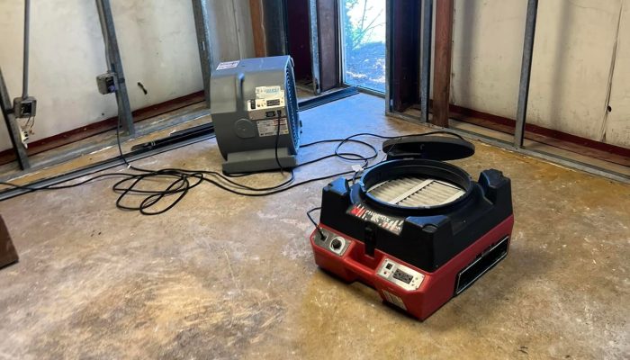 A drying device on the floor