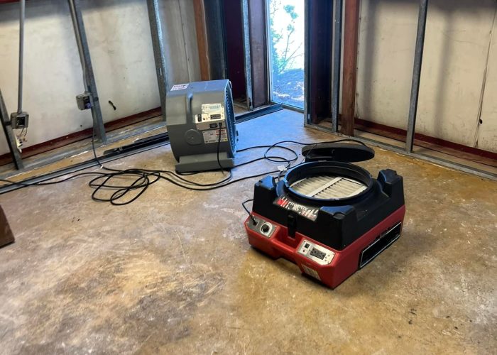 A drying device on the floor